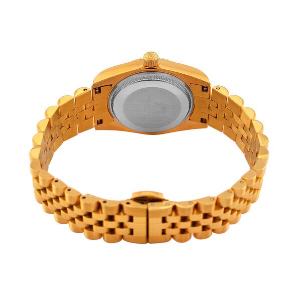 WILLIAM HUNT Moissanit-Akzent-Uhr, Schweizer Uhrwerk und Gold-Schneeleoparden-Zifferblatt image number 5