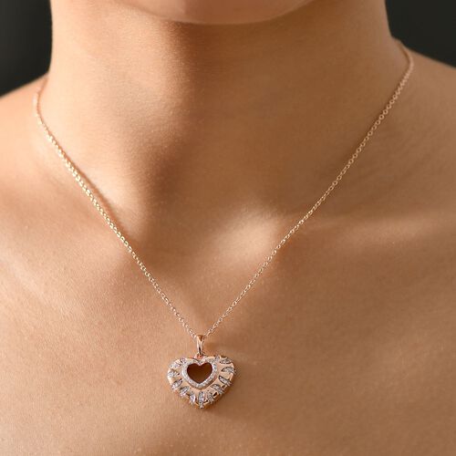 LUXURIANT DIAMOND- SI Labor Diamant Anhänger mit 45cm Kette, 925 Silber Roségold Vermeil - 0,33 ct. image number 3