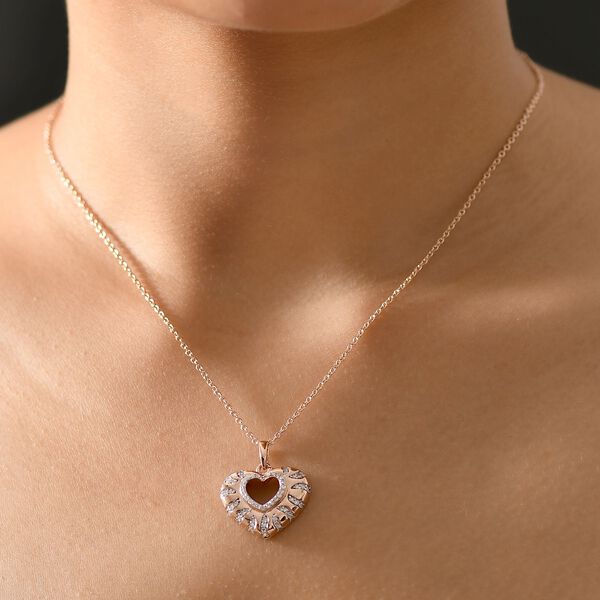 LUXURIANT SI Labor Diamant Anhänger mit 45cm Kette, 925 Silber Roségold Vermeil - 0,33 ct. image number 3