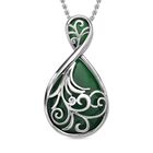 Grüner Aventurin Anhänger mit Kette, Edelstahl, ca. 20.00 ct