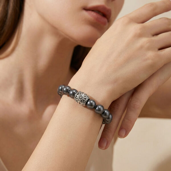 Terahertz  Armband Flexibles Schwarz oxidiert ca. 115.00 ct image number 2