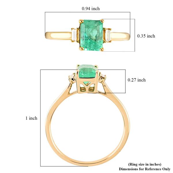 LUXORO AAA Kolumbianischer Smaragd und wei&szlig;er Diamant-Ring - 1,20 ct. image number 5