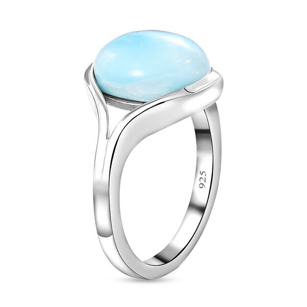 Larimar-Ring, 925 Silber platiniert  ca. 5,26 ct image number 5