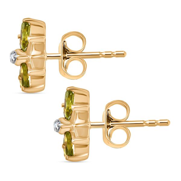 D'Joy Peridot Ohrringe 925 Silber vergoldet ca. 1.46 ct image number 4