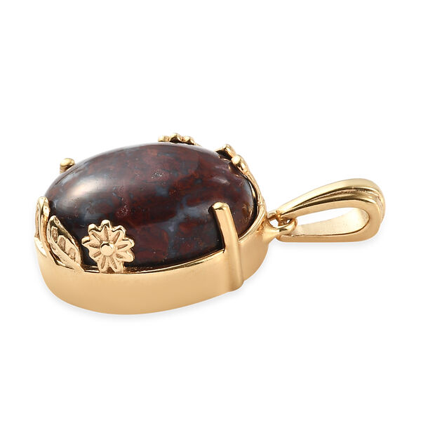 Roter Jaspis Anh&auml;nger 950 Kupfer Ionenbeschichtetes Gold Platin ca. 9,94 ct image number 4