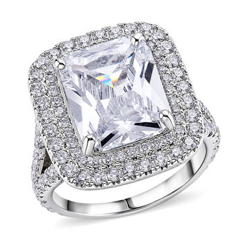 Wei&szlig;er Zirkonia Ring Nickelfreies Messing (Gr&ouml;&szlig;e 17.00)