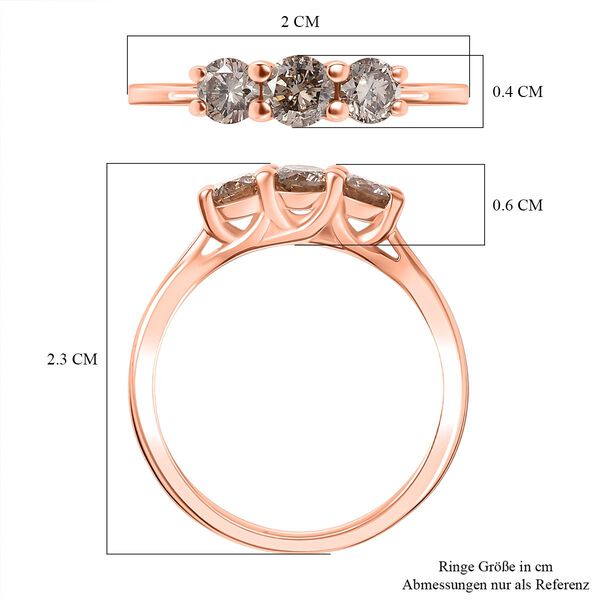 D'Joy nat&uuml;rlicher Champagner Diamant Ring - 0,50 ct. image number 7