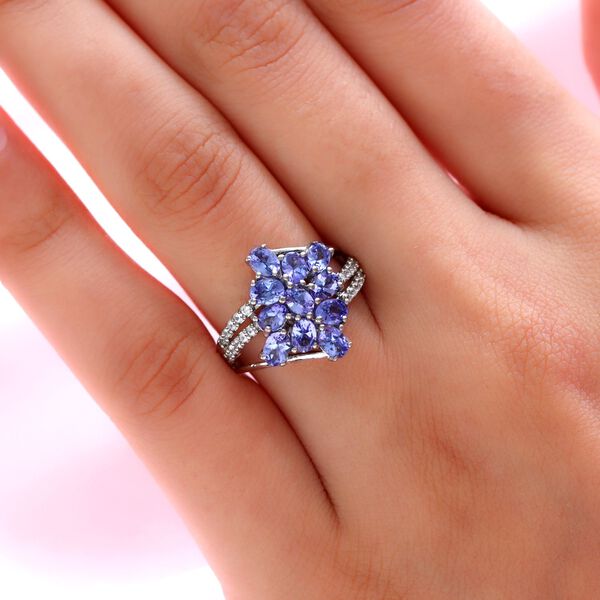 AA Tansanit und Zirkon Ring - 2,26 ct. image number 3