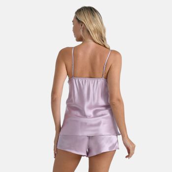 LA MAREY Seidentop aus Maulbeerseide, Gr&ouml;&szlig;e S, Lila