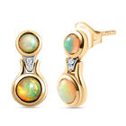 Natürliche, äthiopische Opal-Ohrringe, 925 Silber vergoldet ca. 1,00 ct image number 3