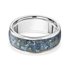 Himmelblaue Muschel Ring Reines Wolframcarbid (Größe 16.25)