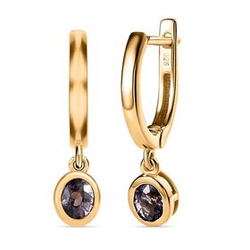 AA Natürliche Tansanische Lavendel-Spinell Ohrringe 925 Silber Gelbgold Vermeil ca. 0.86 ct