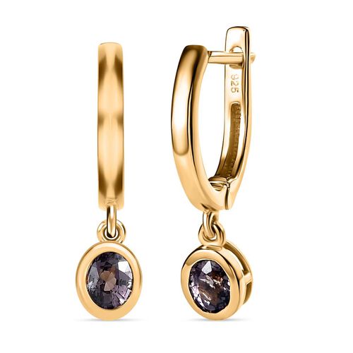 AA Natürliche Tansanische Lavendel-Spinell Ohrringe 925 Silber Gelbgold Vermeil ca. 0.86 ct image number 0