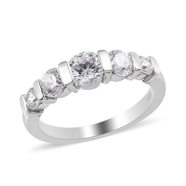 LUSTRO STELLA Hergestellt mit ZIRKONIA Ring 925 Silber Platin-&Uuml;berzug (Gr&ouml;&szlig;e 19.00) ca. 2,16 ct image number 4