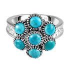 Sierra Nevada Türkis Ring, 925 Silber platiniert (Größe 20.00) ca. 2,32 ct