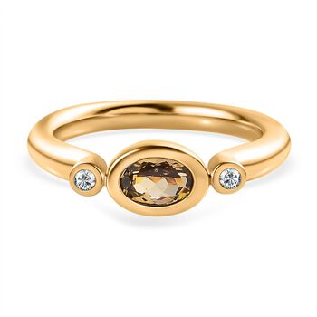 AA nat&uuml;rlicher goldener Tansanit und Zirkon Ring- 0,47 ct.