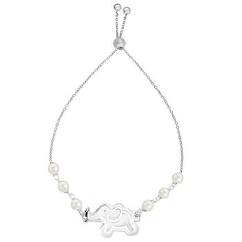 S&uuml;&szlig;wasser Perle Bolo Armband ca. 23 cm 925 Silber platiniert