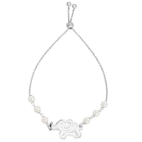 S&uuml;&szlig;wasser Perle Bolo Armband ca. 23 cm 925 Silber platiniert