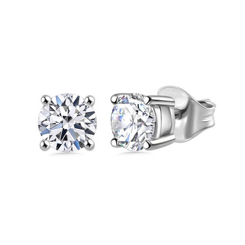 Moissanit Ring 925 Silber rhodiniert ca. 1,73 ct