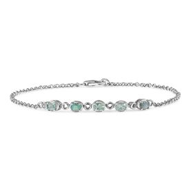 Alexandrit Armband ca. 20 cm 925 Silber rhodiniert ca. 0,92 ct.