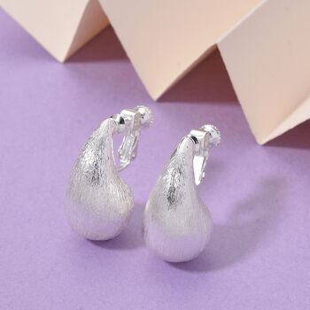 Designer-inspiriert- Tropfen Ohrringe, Messing, Silberfarben