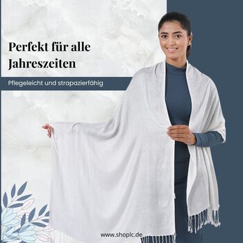 Jacquard-Schal aus Viskose, 70x195 cm, Elfenbeinfarben