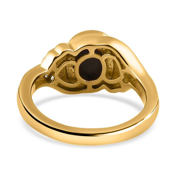 Kanadischer Ammolit und wei&szlig;er Zirkon-Ring - 1,80 ct. image number 6