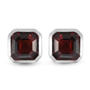 Mosambik Granat Ohrstecker 925 Silber platiniert ca. 2,53 ct