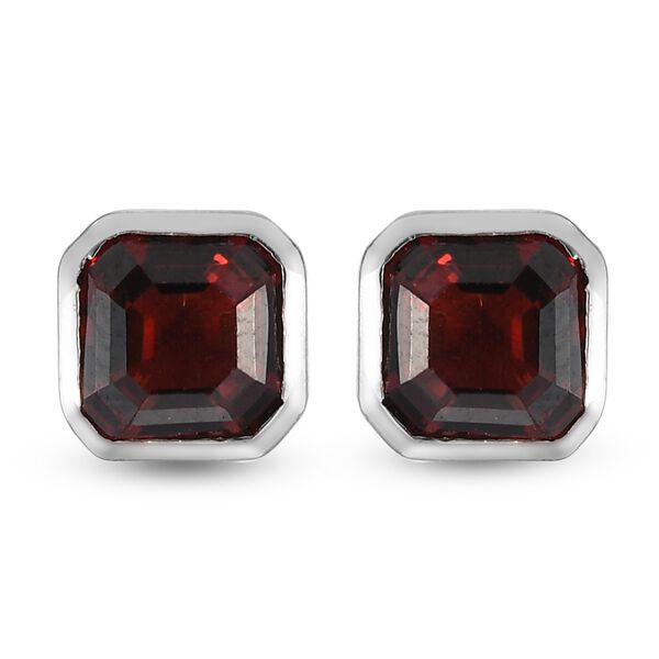 Mosambik Granat Ohrstecker 925 Silber platiniert ca. 2,53 ct