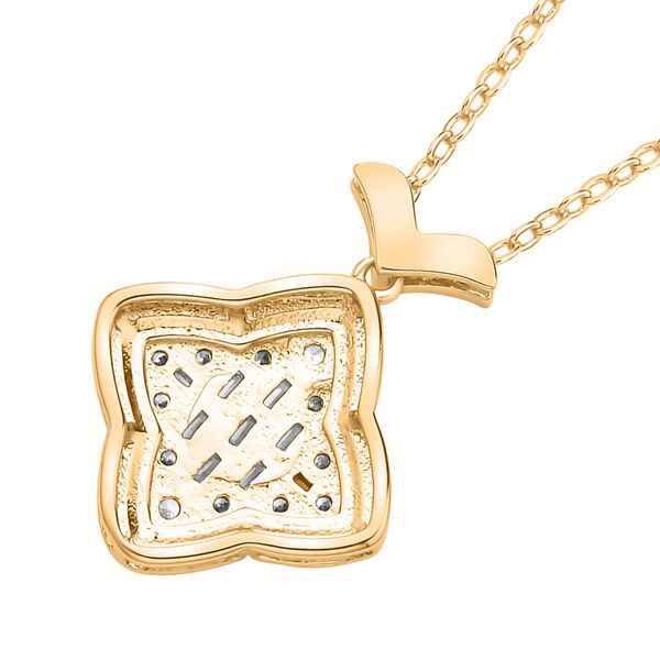 2er Set, Wei&szlig;e Zirkonia Halskette und Ohrringe, Messing, goldfarben image number 5