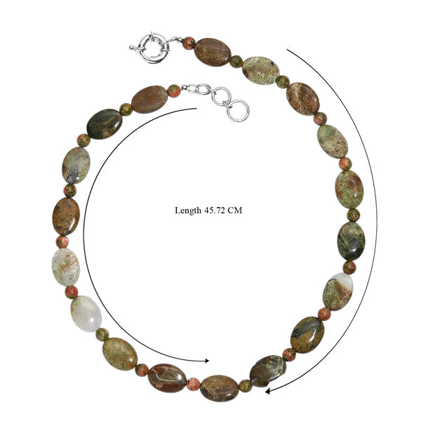 EverTrue gr&uuml;ne Opal und Unakit 45+2,5cm Halskette - 210 ct. image number 5