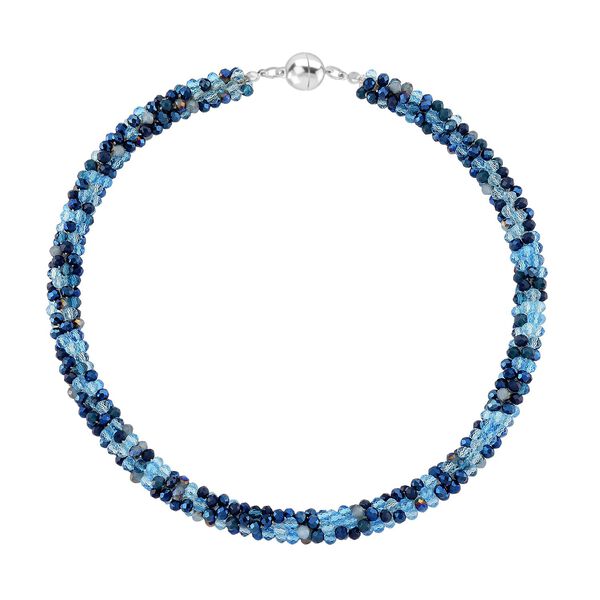 2er Set - Blauer Kristall Halskette und Armband, flexibel image number 3