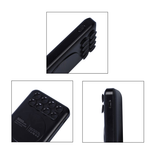 Kabellose Powerbank 5000 mAh, Gr&ouml;&szlig;e 10x6,3x1,7 cm, Schwarz image number 6