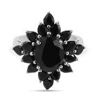 Schwarzer Spinell Ring 925 Silber platiniert  ca. 5,94 ct image number 0