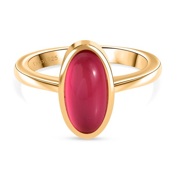 D'Joy Maulbeer Mondstein Ring 925 Silber 750 Gelbgold Vermeil (Gr&ouml;&szlig;e 16.00) ca. 2,45 ct