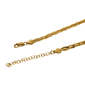 Sparkling italienische, geflochtene Halskette, 925 Silber vergoldet