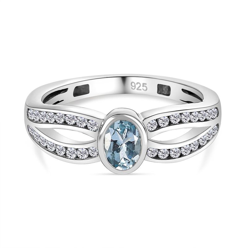 Espirito Santo Aquamarin Ring, 925 Silber platiniert, ca. 1,04 ct image number 0