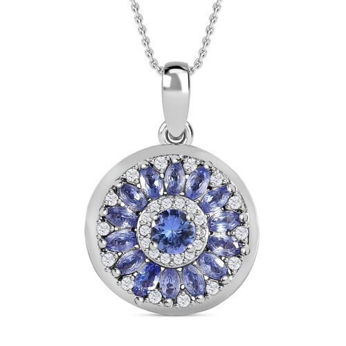 Tansanit und Zirkon Anhänger mit 50cm Kette - 1,95 ct. image number 0