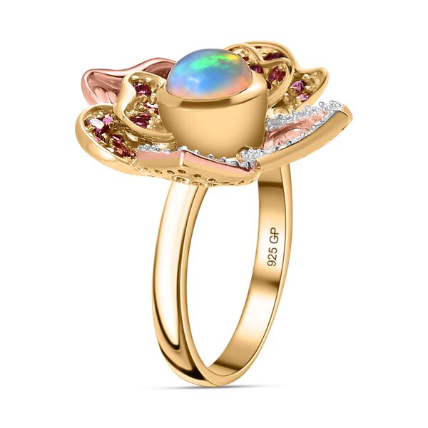 GP Italian Garden Kollektion - AA natürlicher, äthiopischer Welo Opal, Rhodolith Granat und Multi-Edelstein-Ring - 2,33 ct. image number 6