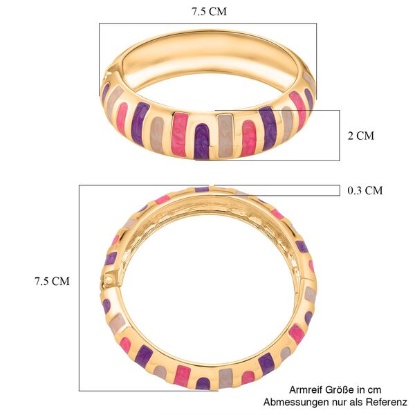Emaille-Armreif im Streifen-Design, Rosa und Violett, ca. 18,5 cm, ca. 43 g image number 7
