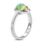 Natürlicher Äthiopischer Opal Sonne, Mond und Erde Ring 925 Silber Zweifarbige Beschichtung image number 6