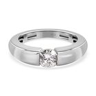 Moissanit Ring, 925 Silber platiniert (Größe 19.00) ca. 0.55 ct