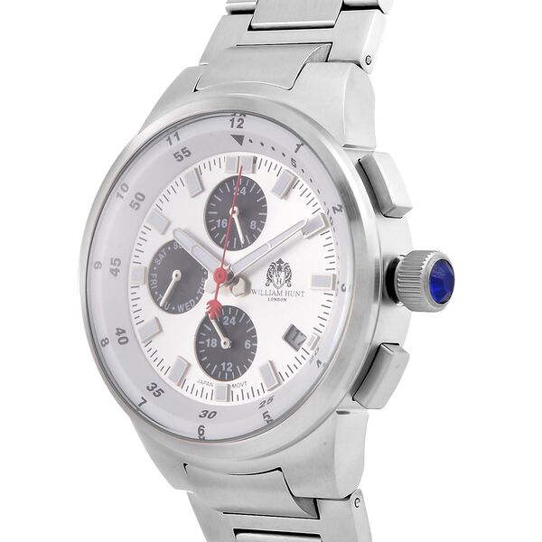 WILLIAM HUNT- Uhr mit japanischem Uhrwerk und Kettenamband, Weiß image number 3