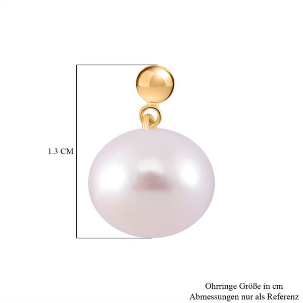 Weiße Muschelkernperle Perle Ohrringe 925 Silber vergoldet image number 6