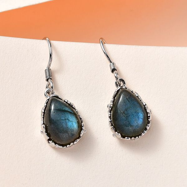 Labradorit Ohrringe 925 Silber platiniert ca. 12.76 ct image number 2