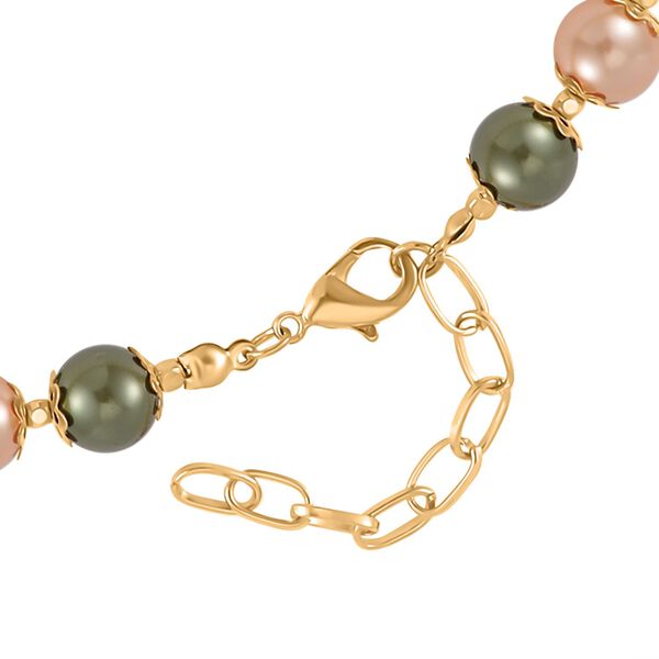 Rote Muschelkernperle Schmuckset  Legierung vergoldet image number 5