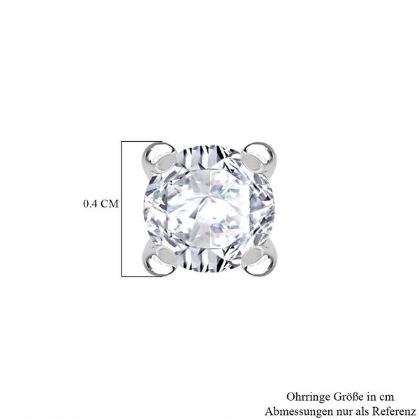 RADIANTA GRA zertifiziert Moissanit (D-VVS) Ohrringe 925 Silber rhodiniert ca. 0.48 ct image number 6