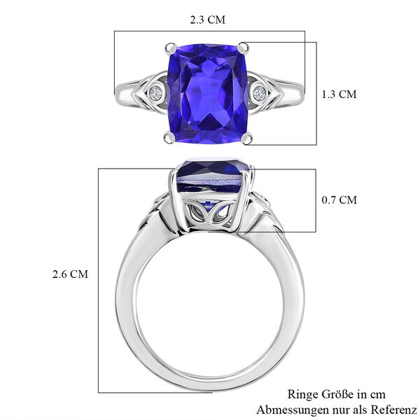 Tansanit-Farbe Quarz und Zirkon Ring - 5,01 ct. image number 7