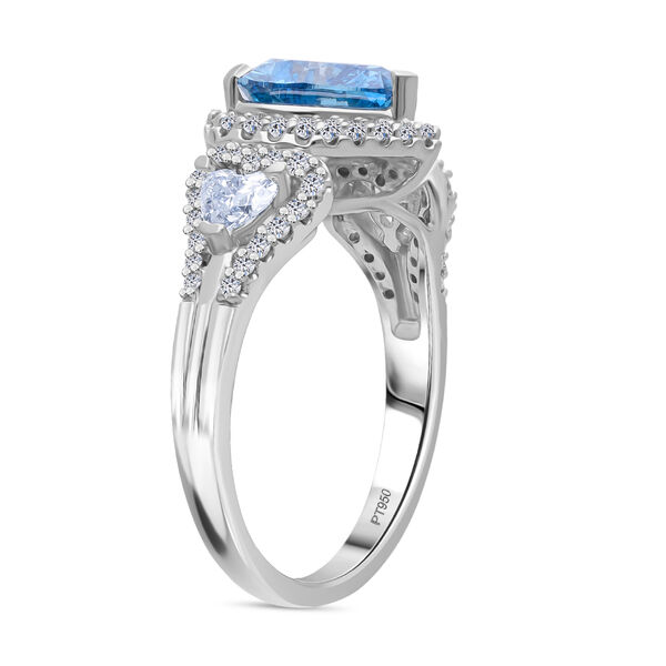 LUXURIANT DIAMANT - Lab Grown Blauer Diamant VS-EF, Lab Grown Diamant VS-EF IGI zertifiziert Ring 950 Platin (Gr&ouml;&szlig;e 18.00) ca. 3,00 ct image number 5