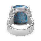 Blaues Türkis Ring, Edelstahl (Größe 16.00) ca. 13.98 ct image number 4